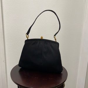 Vintage MM Morris Moskowitz Faille Black Bag